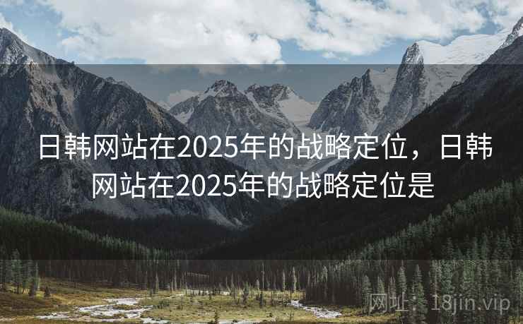 日韩网站在2025年的战略定位，日韩网站在2025年的战略定位是